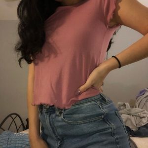 ruffle edge mauve baby tee never worn